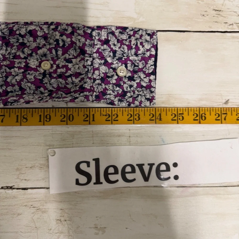 J.Crew Button Up Women XS Purple Floral Cotton Long Sleeve Cottagecore Feminine‎